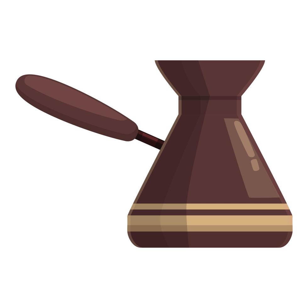 brun turkiska kaffe pott ikon tecknad serie vektor. Cezve kopp vektor