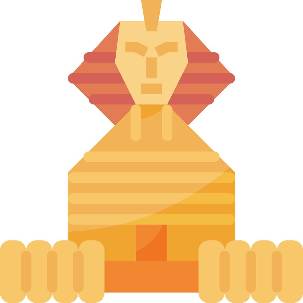 große sphinx ägypten wahrzeichen sphinx alt - flaches symbol vektor