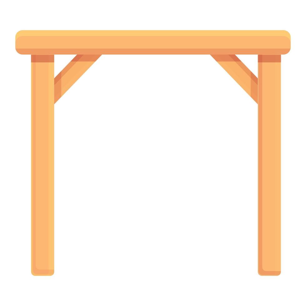 Holz-Restaurant-Tisch-Symbol Cartoon-Vektor. Picknicktisch vektor