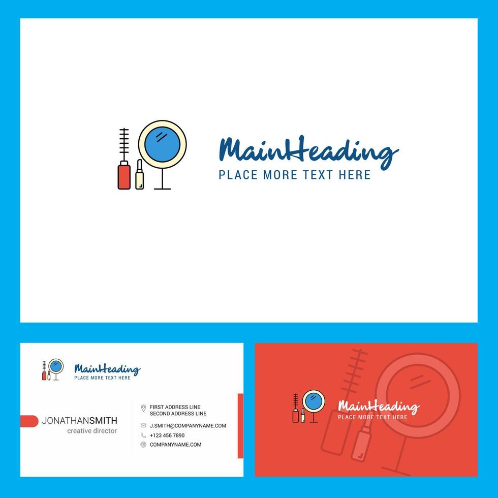 Make-up-Logo-Design mit Slogan vorne und hinten Visitenkartenvorlage Vektor kreatives Design