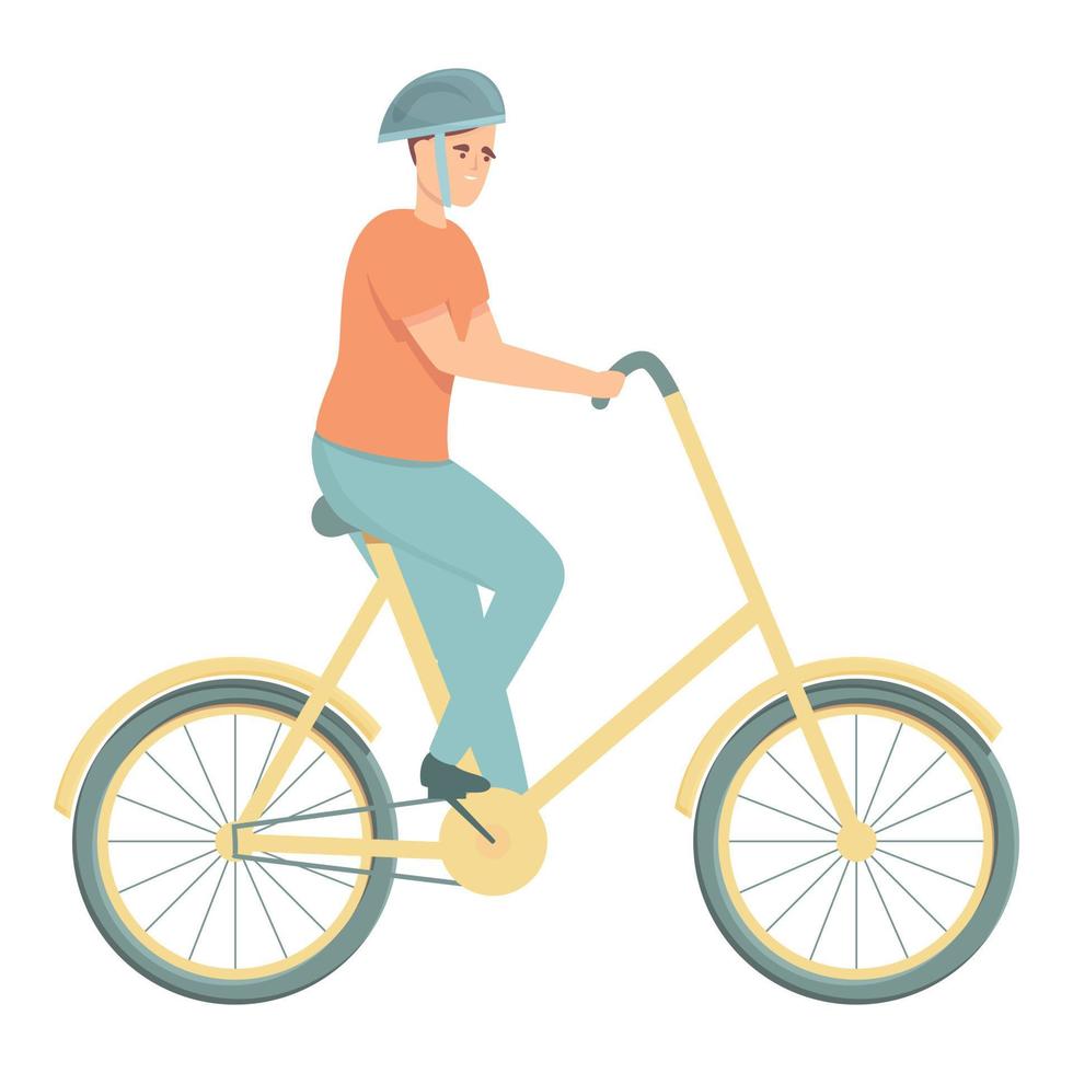 aktiver teenager auf fahrradikonen-karikaturvektor. Sport Fahrrad vektor
