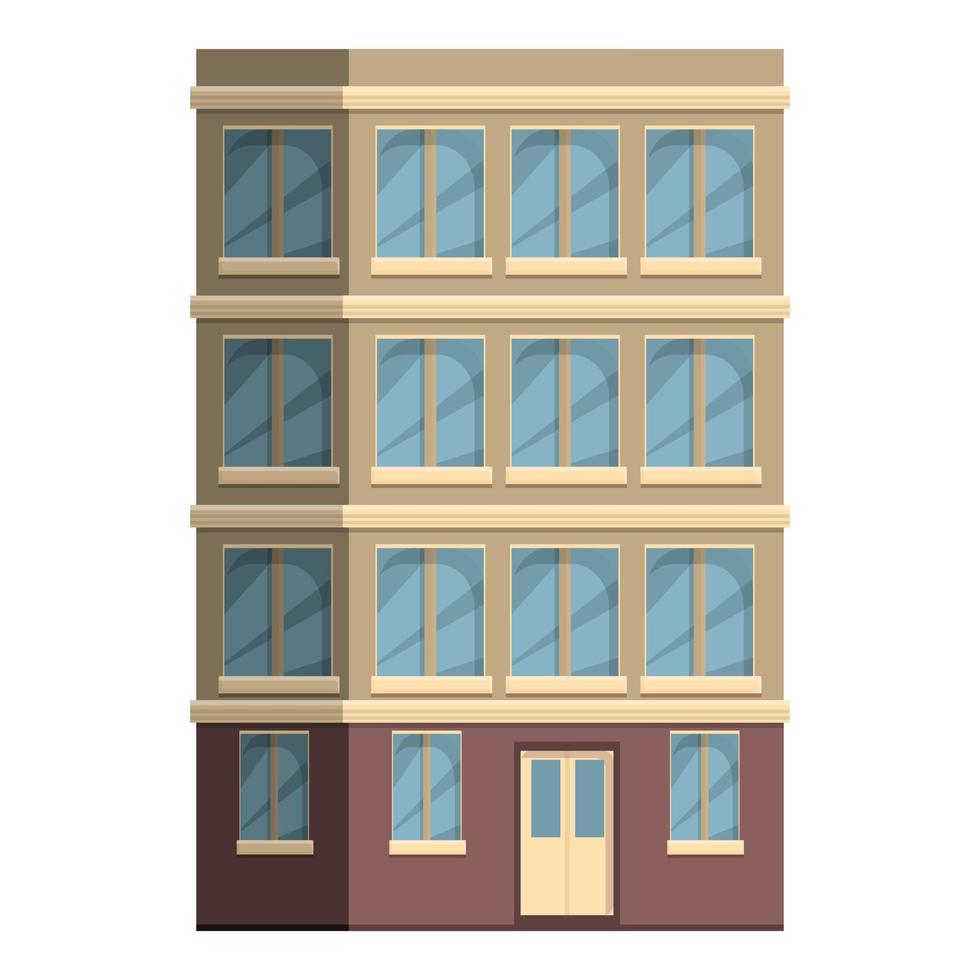flervånings- hus ikon tecknad serie vektor. lägenhet byggnad vektor