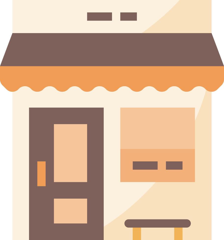 Café-Shop-Kaffeefront - flache Ikone vektor