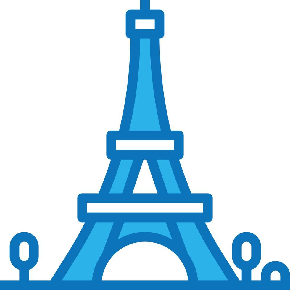 eiffel torn paris Frankrike landmärke - blå ikon vektor