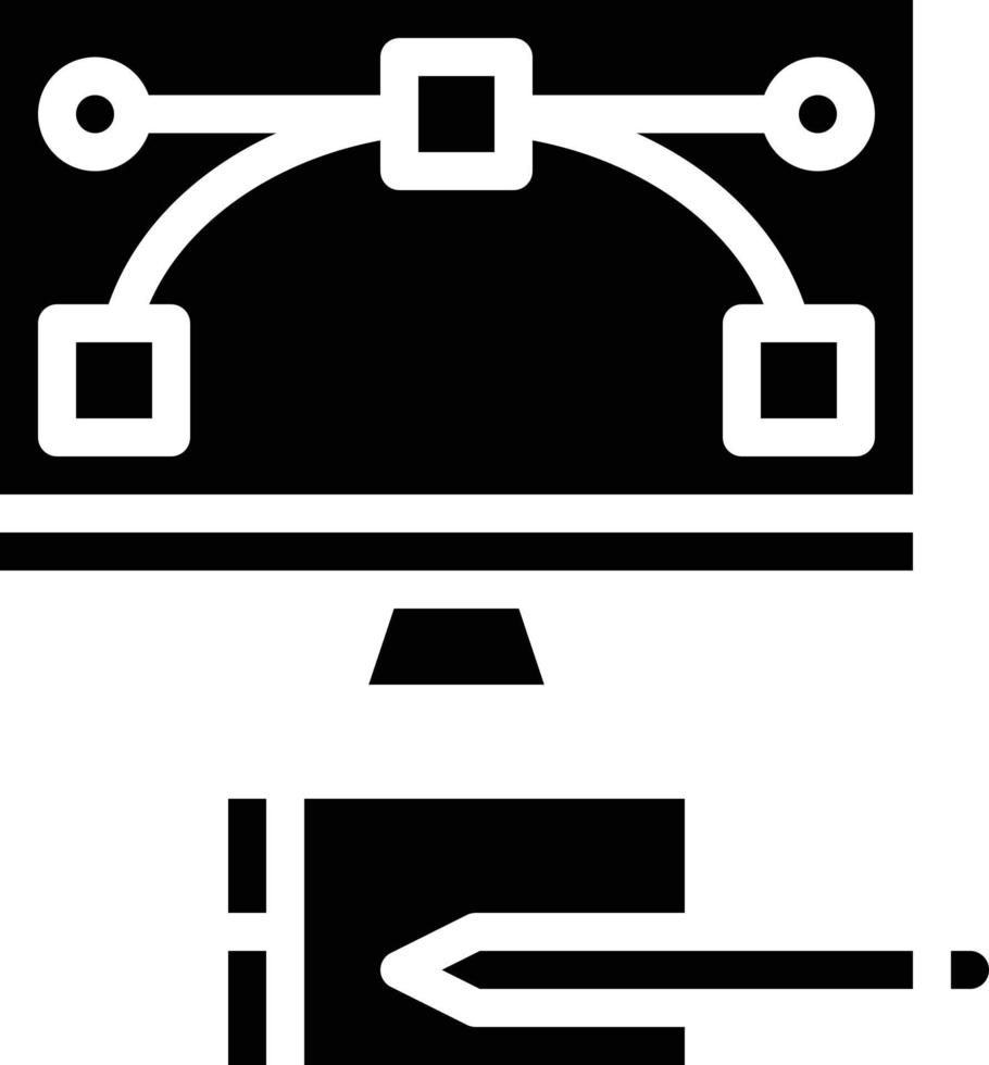 Grafikdesign kreativer Monitorcomputer - solides Symbol vektor