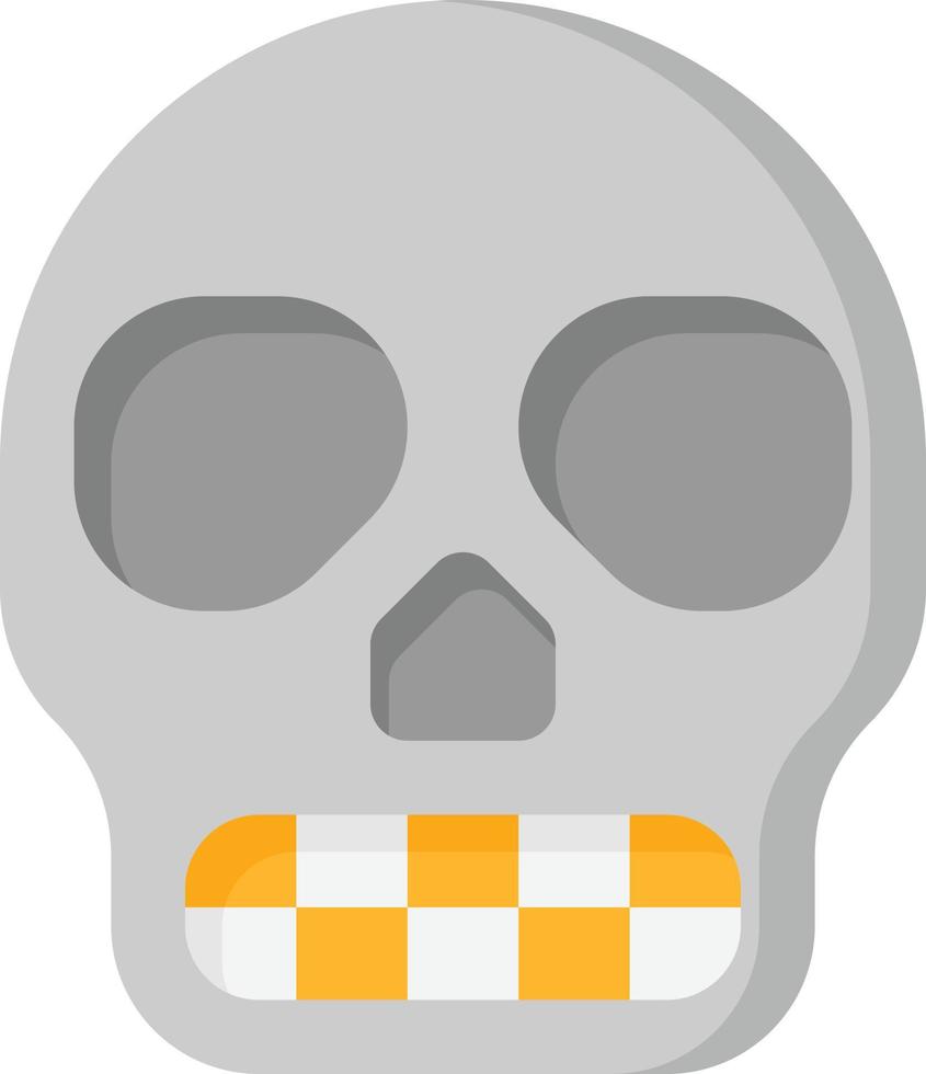 Schädel Skelett Knochen Kopf Halloween - flache Ikone vektor