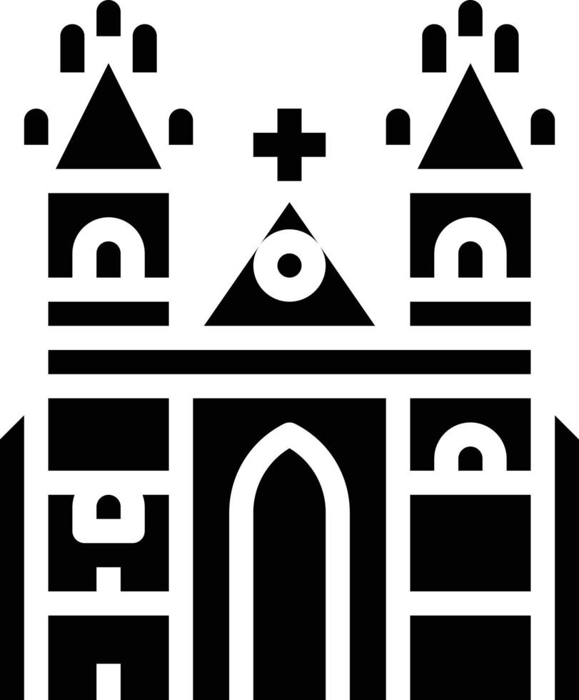 prag europa wahrzeichen kirchengebäude - solide ikone vektor