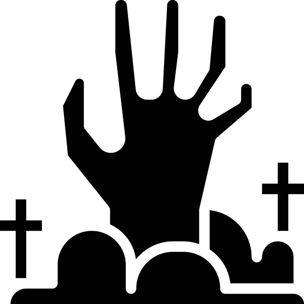 hand spöke zombie lik halloween - fast ikon vektor