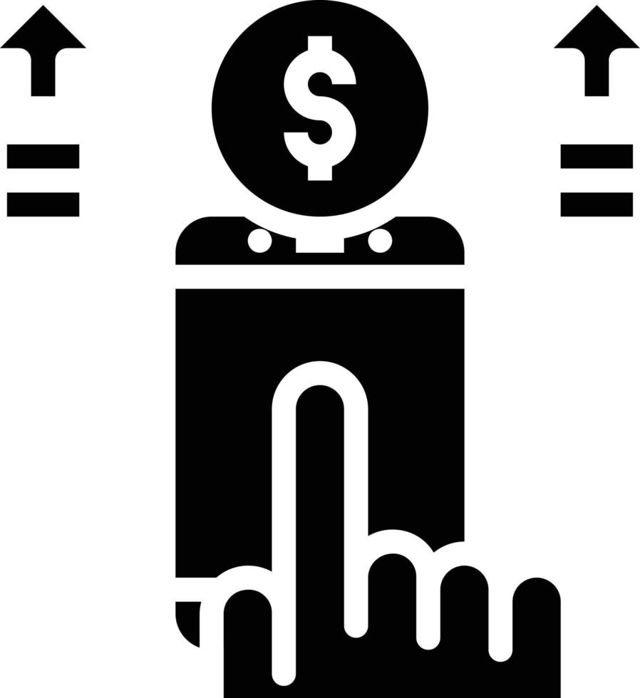 mobile Anlagegewinnanwendung Geld - solides Symbol vektor