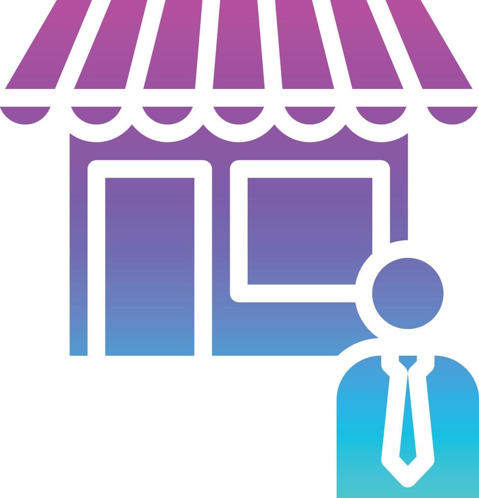 Geschäftsinhaber Investment Mart Shop - solides Symbol mit Farbverlauf vektor