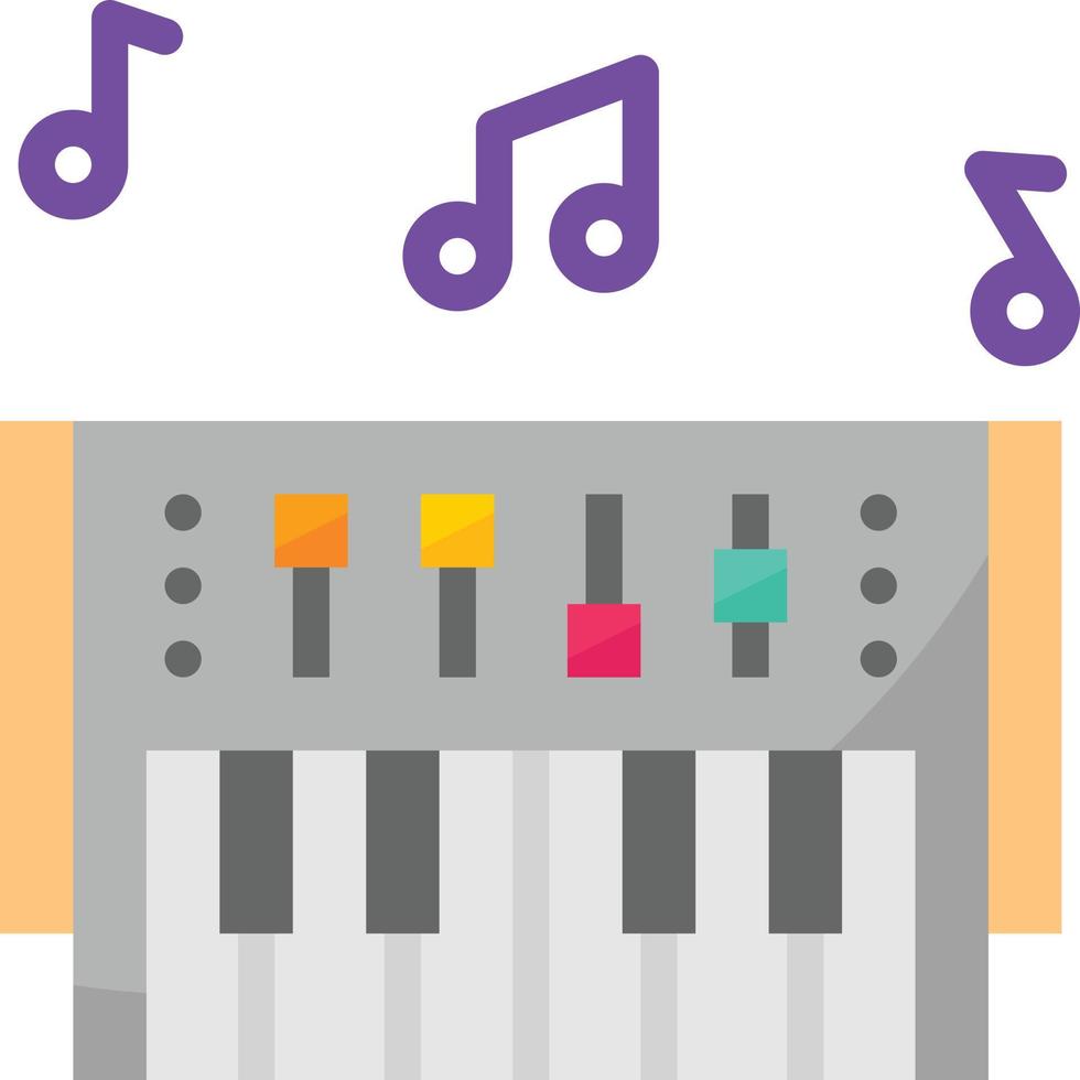 elektron instrument musik tangentbord underhållning - platt ikon vektor