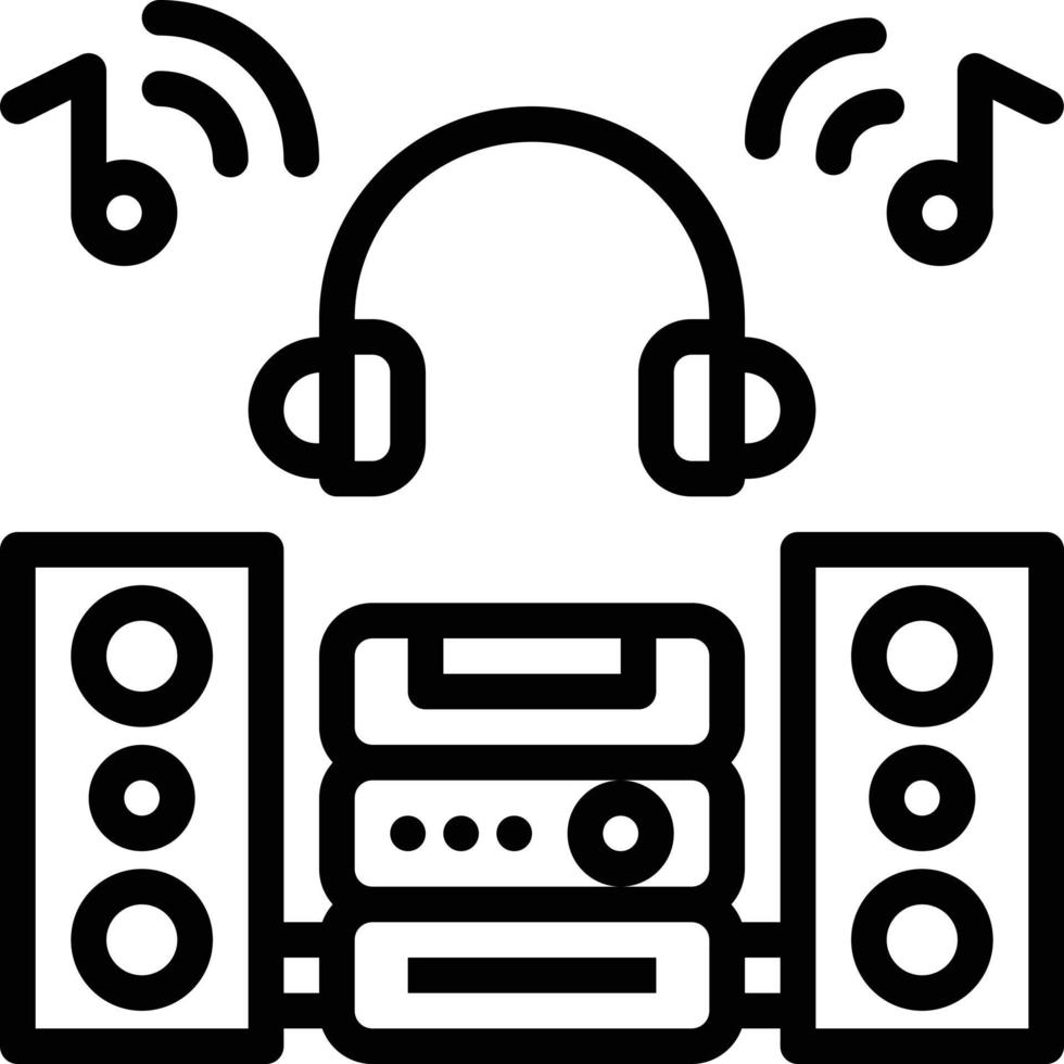 musik stereo hörlurar låt underhållning - översikt ikon vektor