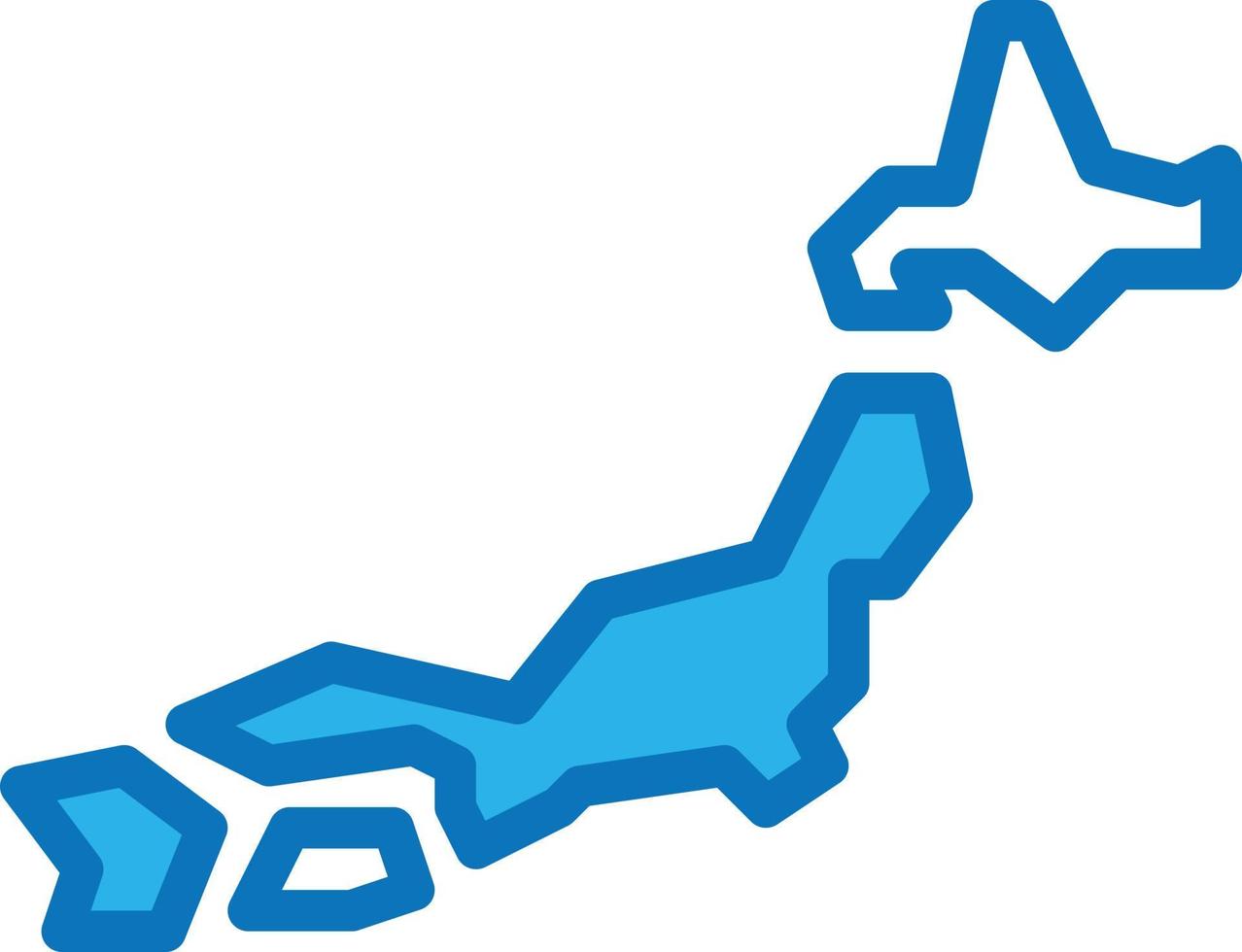 Karta japan japaner - blå ikon vektor