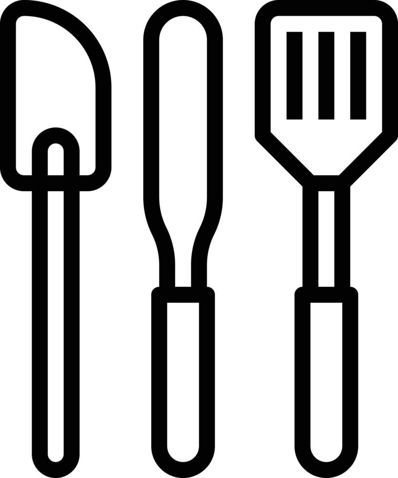 Pfannenwender Bäckerei Kochwerkzeug Küche - Gliederungssymbol vektor