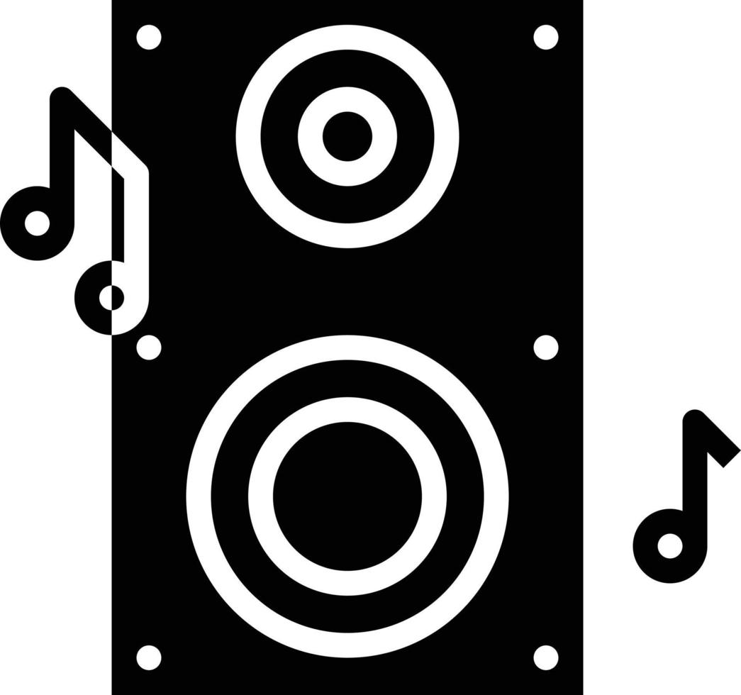 högtalare musik musikalisk instrument - fast ikon vektor