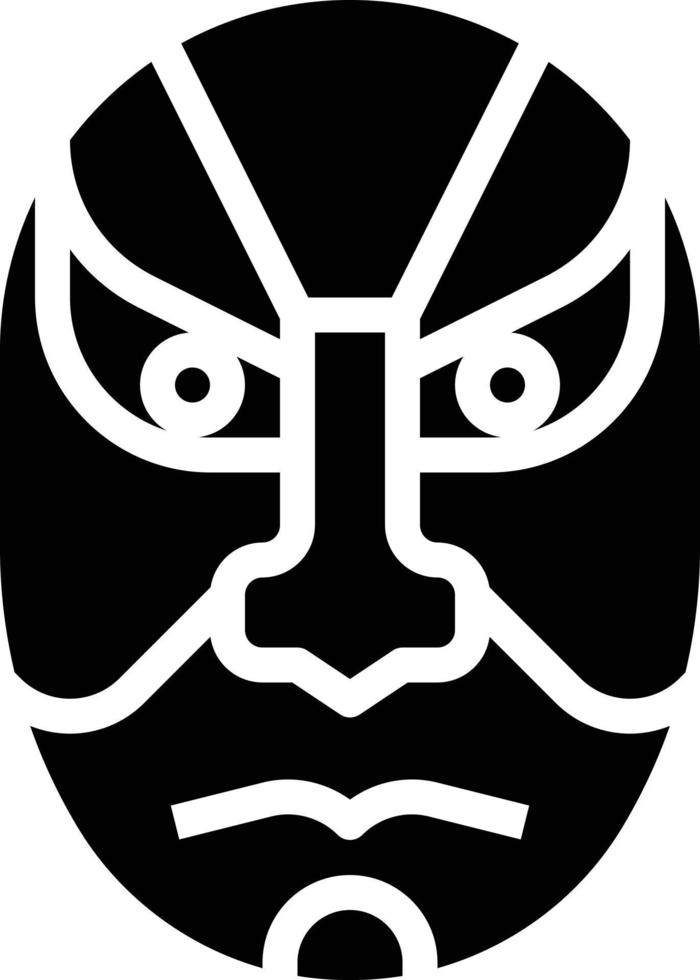 kabuki mask verkande dramatisk japan - fast ikon vektor