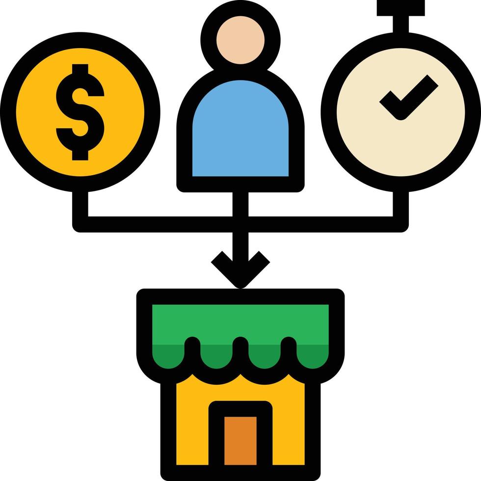 Investment Money Finance Management Store - gefülltes Umrisssymbol vektor