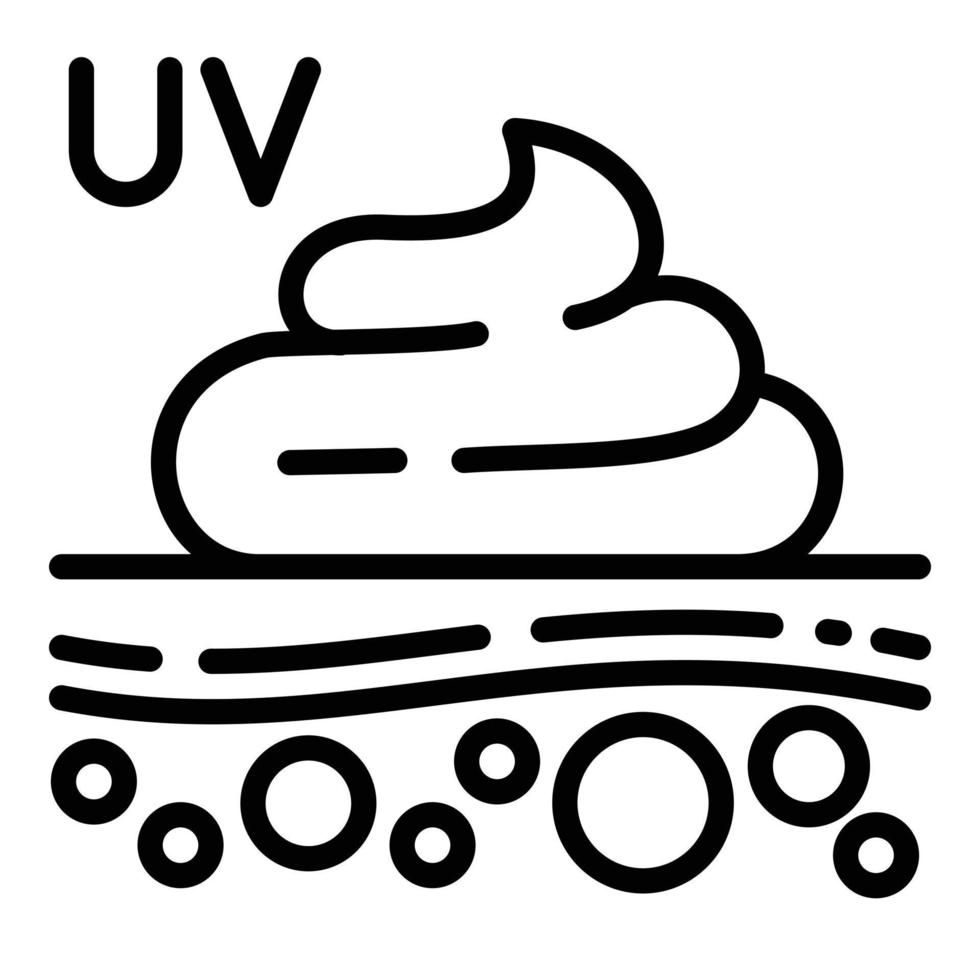 UV-Creme auf Hautsymbol, Umrissstil vektor