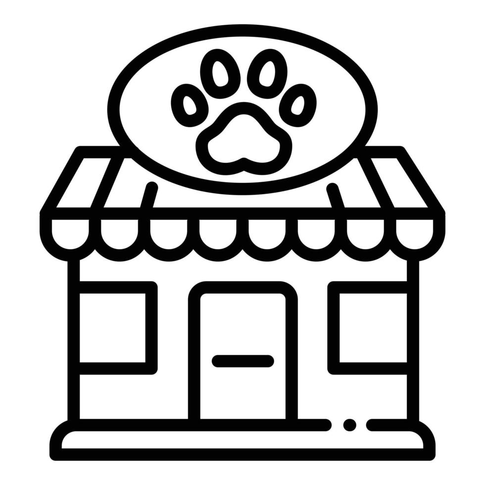 Pet Street Shop-Symbol, Umrissstil vektor