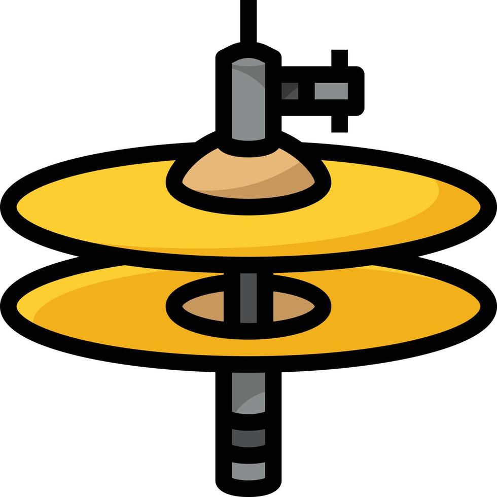 Hi-Hat-Musikmusikinstrument - gefülltes Umrisssymbol vektor