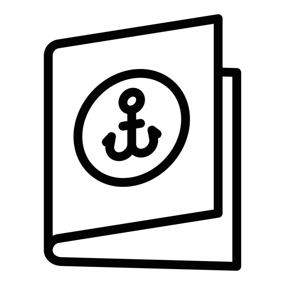 Symbol für die Schiffsreisekarte, Umrissstil vektor