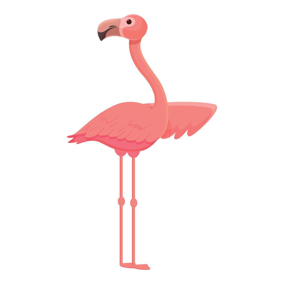 fliegender flamingo-ikonen-karikaturvektor. tropischer Vogel vektor