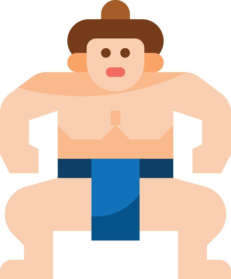 sumo stridande japan japaner - platt ikon vektor