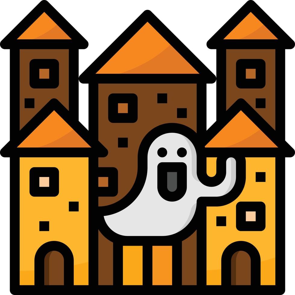 Schloss Geisterhaus Halloween - gefülltes Umrisssymbol vektor