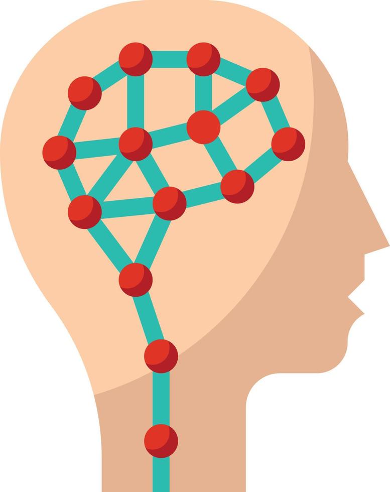 sinne mänsklig ai artificiell intelligens - platt ikon vektor