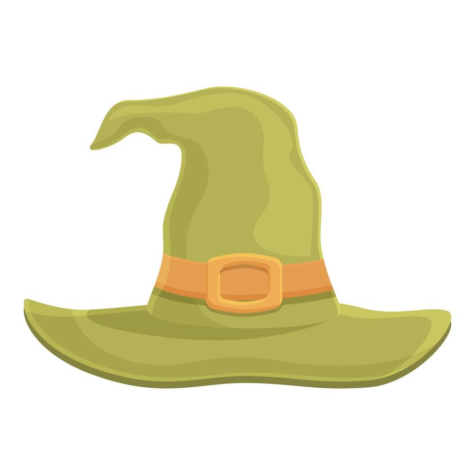 grön magi hatt ikon tecknad serie vektor. cirkus keps vektor