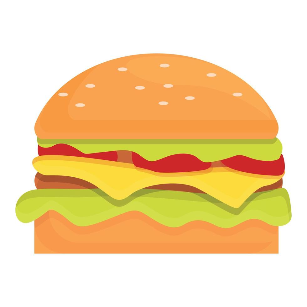 Cheeseburger-Symbol zum Mitnehmen, Cartoon-Stil vektor