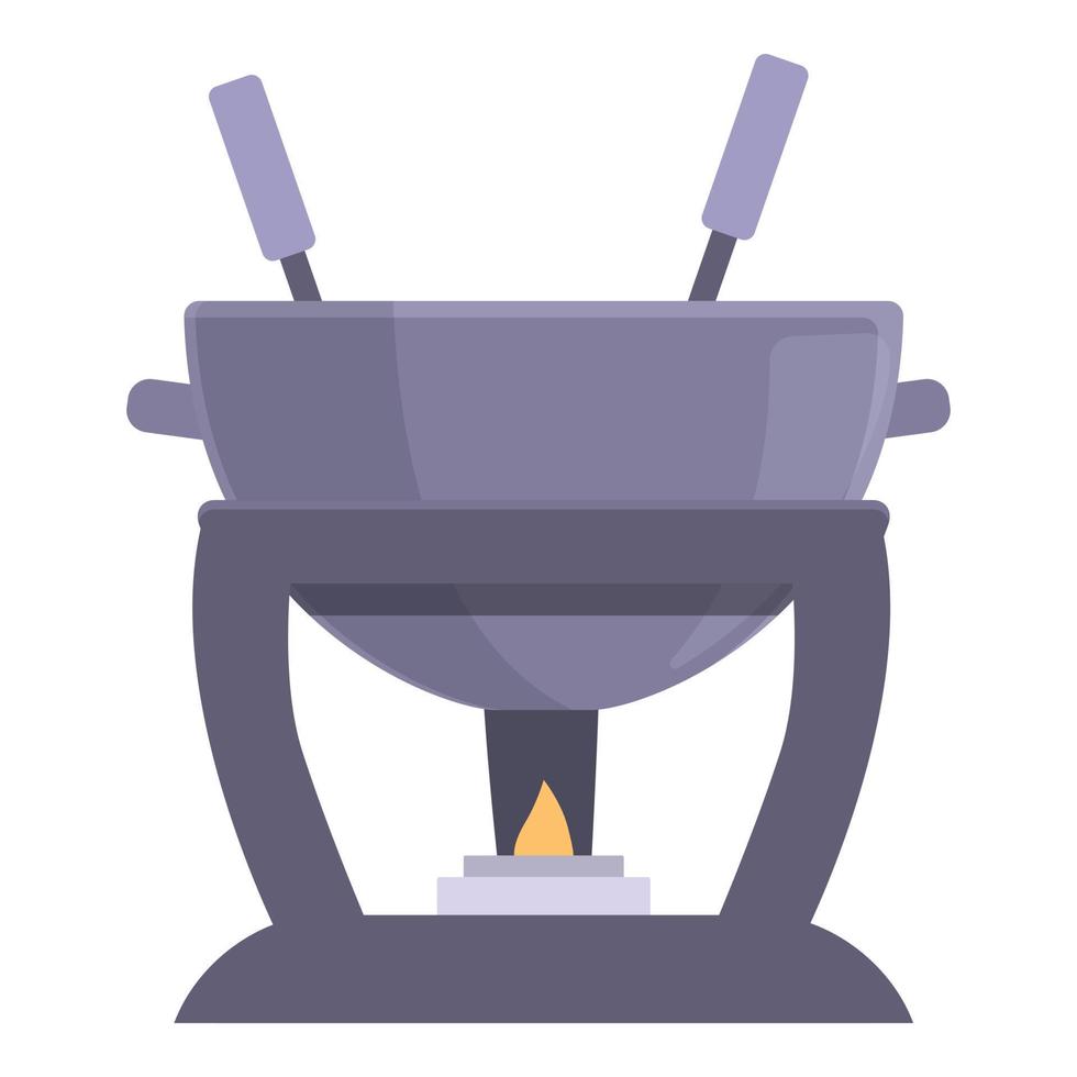 fest fondue ikon tecknad serie vektor. middag pott vektor