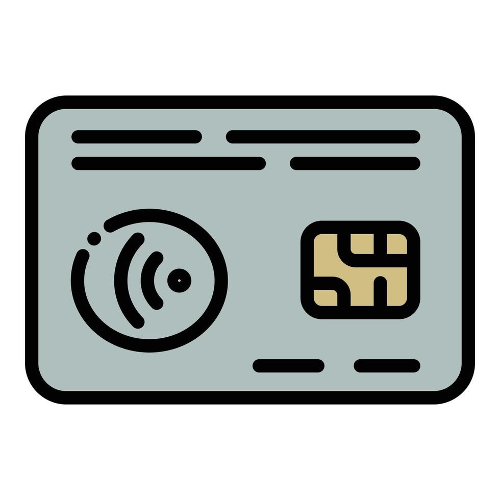 NFC-Kreditkartensymbol, Umrissstil vektor