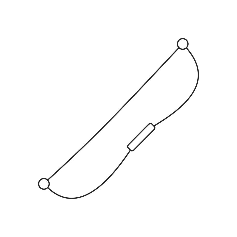 Bogenwaffe dünne Liniensymbol vektor