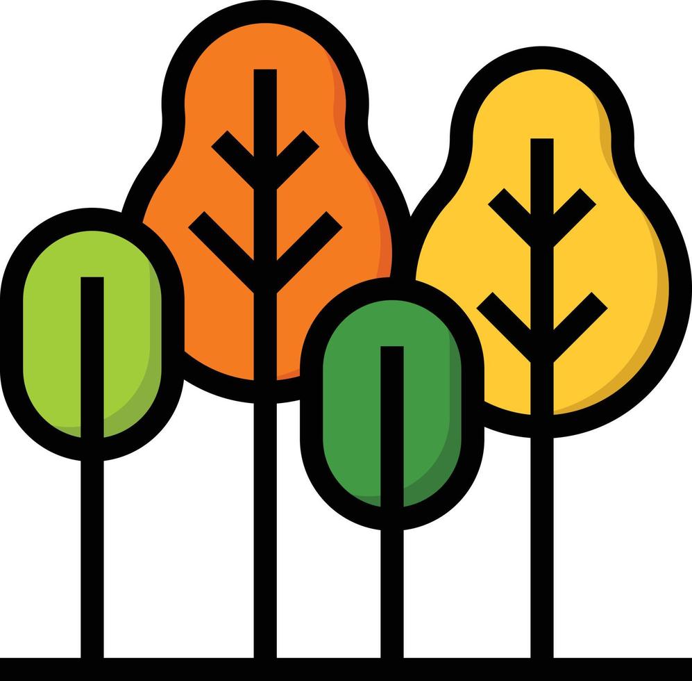 skog ekologi växa växt träd - fylld översikt ikon vektor