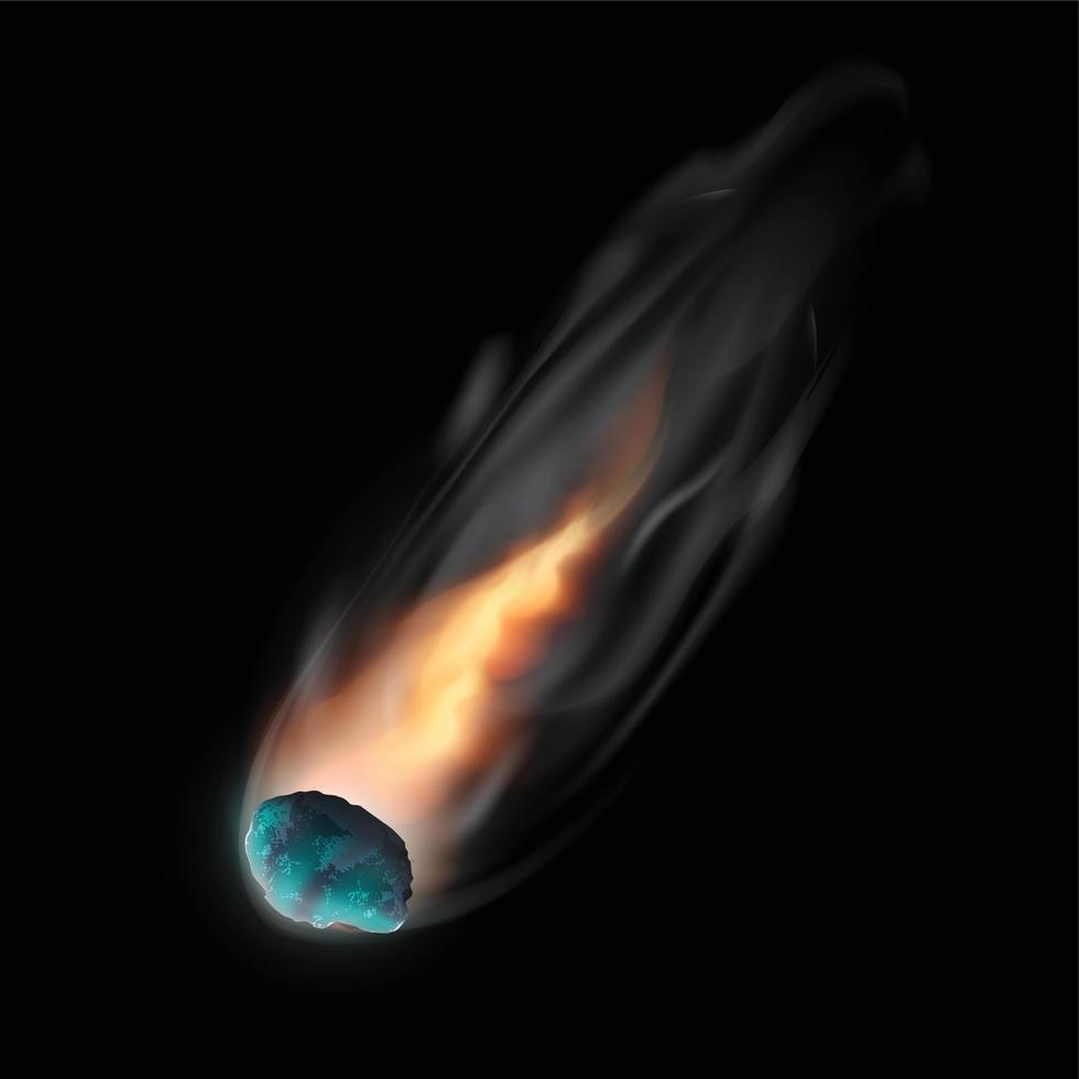 Weltraum-Meteoriten-Symbol, realistischer Stil vektor