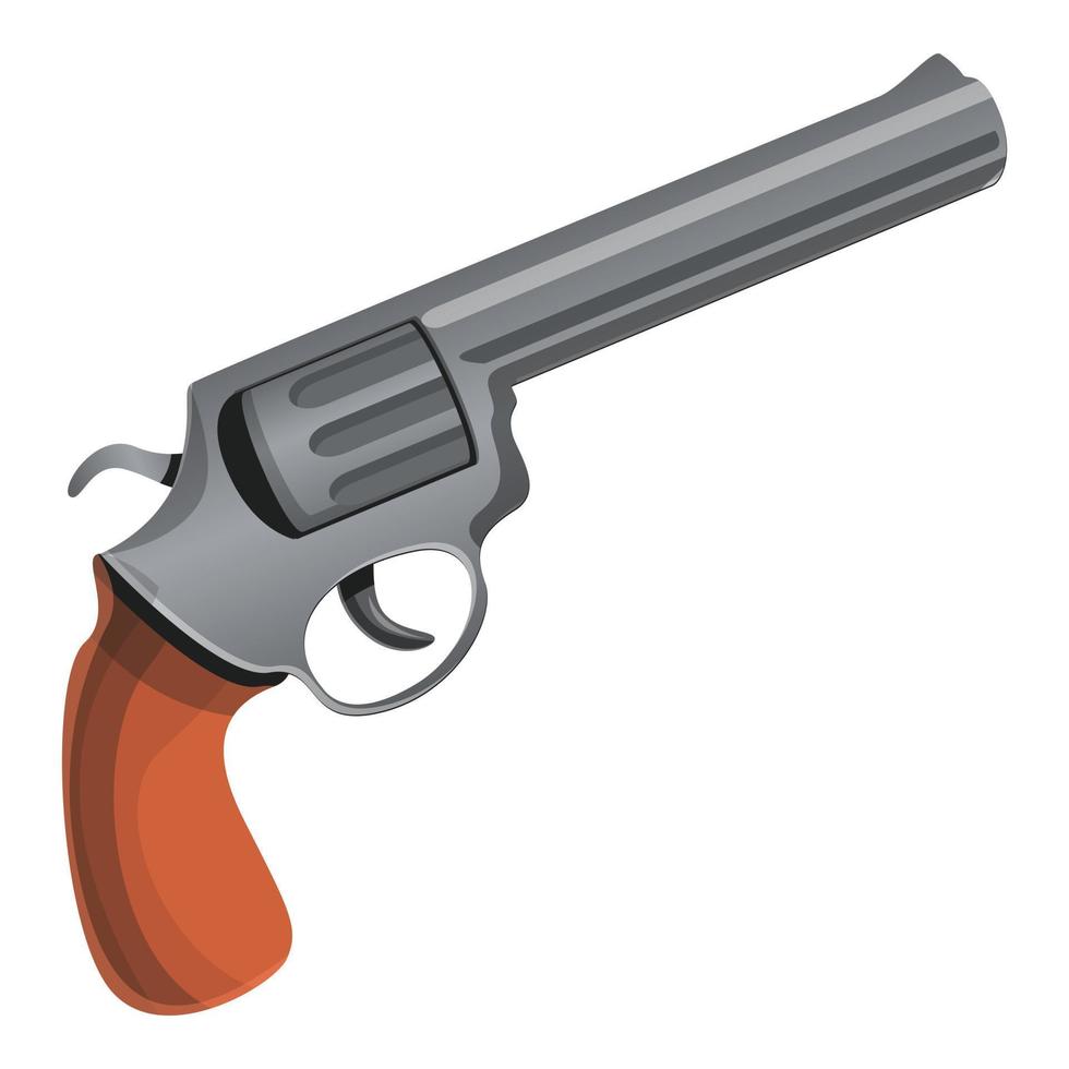 cowboy revolver ikon, tecknad serie stil vektor
