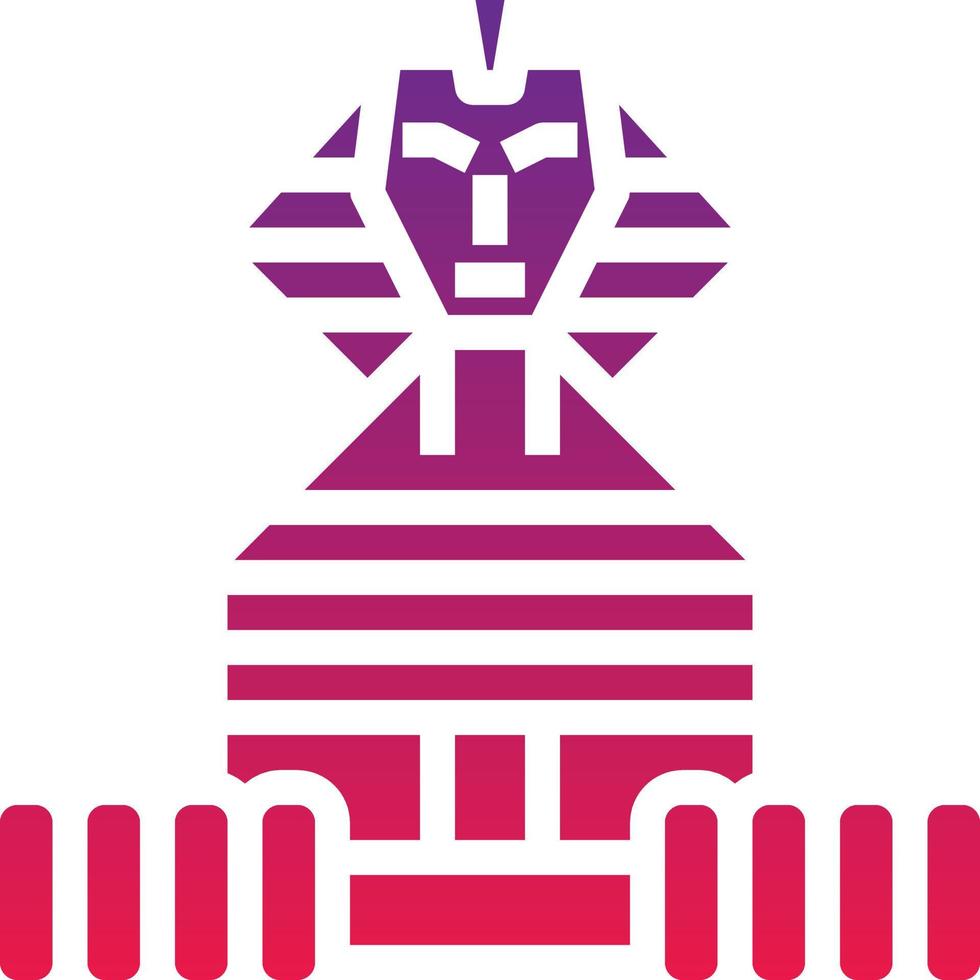 große sphinx ägypten wahrzeichen sphinx uralt - solides farbverlaufssymbol vektor