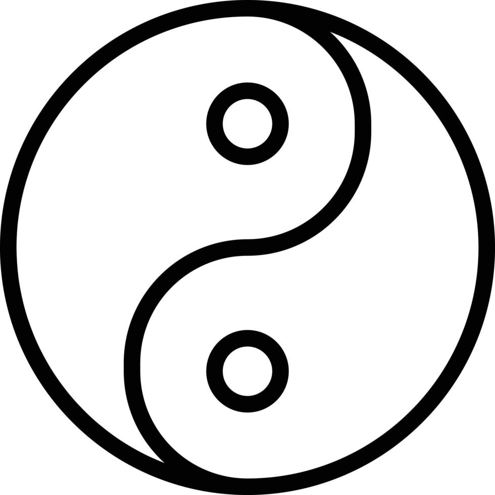 yin yang tao zen Kina religiös - översikt ikon vektor