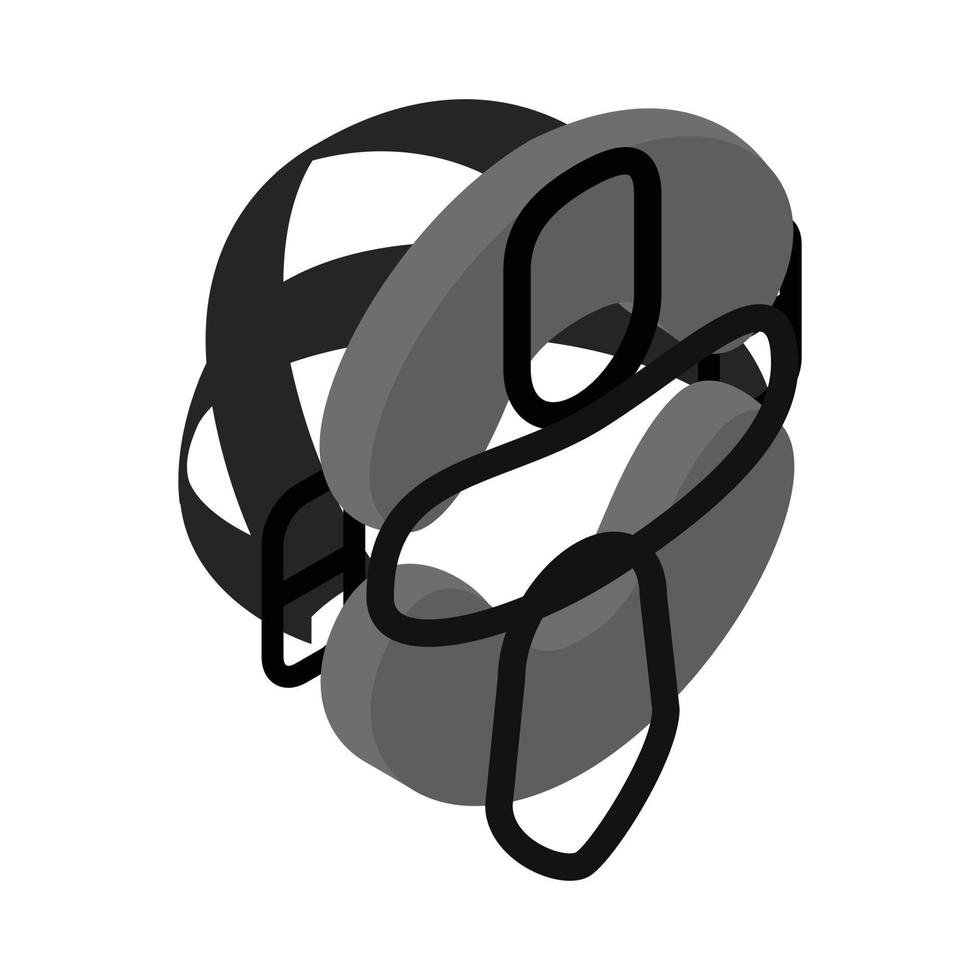 schutzmaske für isometrisches 3d-symbol des baseballs vektor