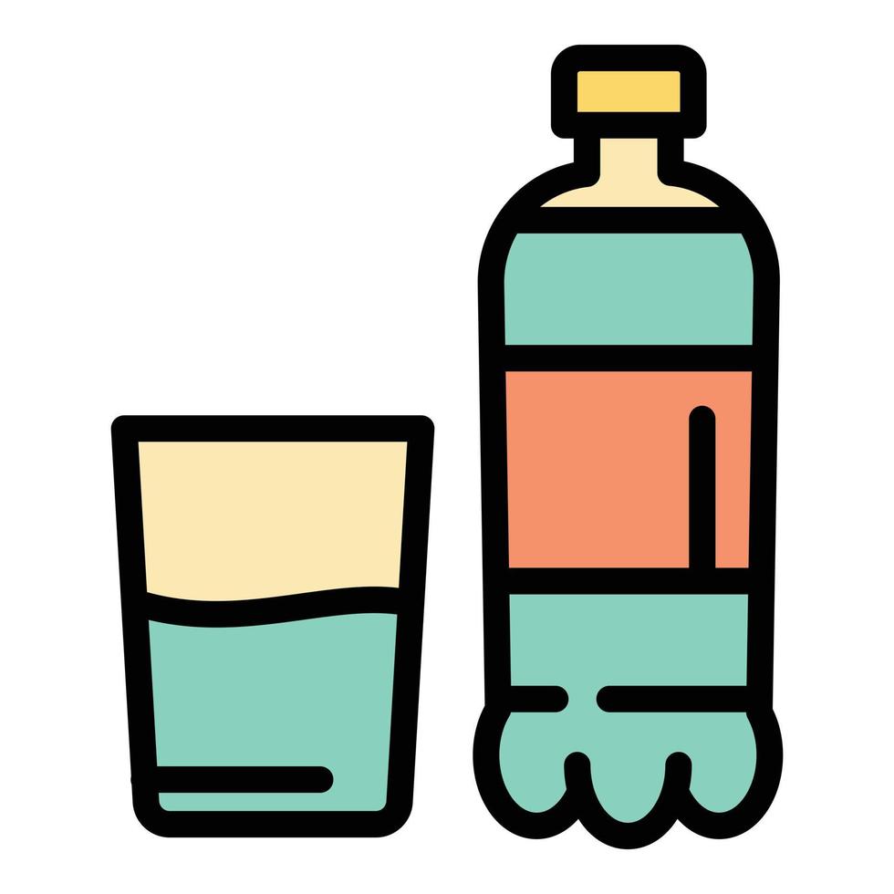 influensa vatten flaska ikon, översikt stil vektor