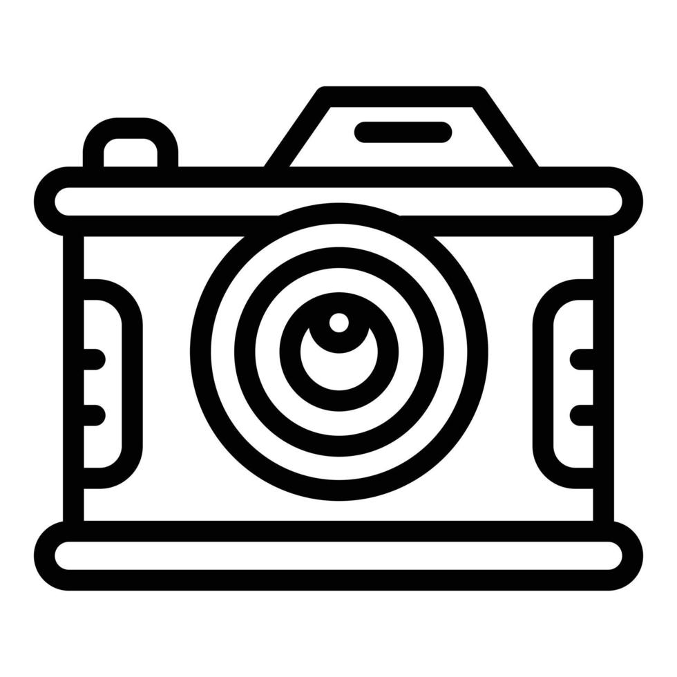 Foto kamera ikon, översikt stil vektor