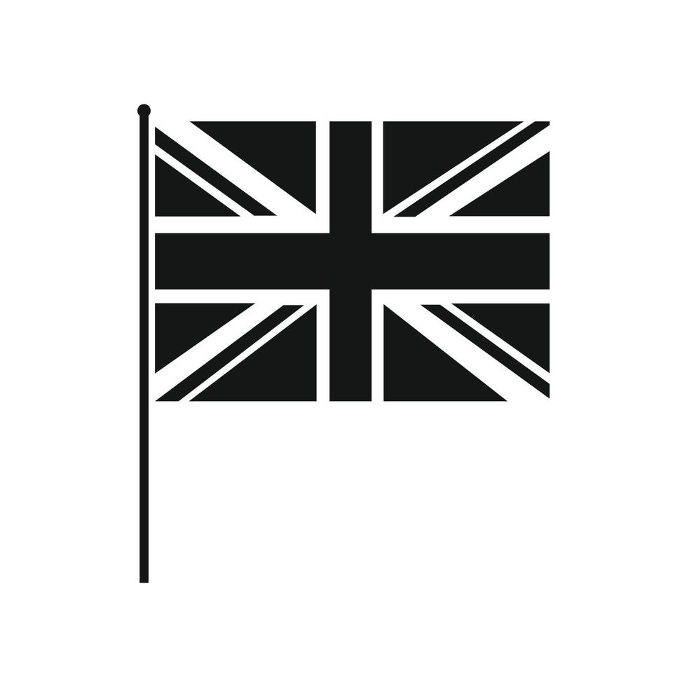 Großbritannien-Flagge mit Fahnenmast-Symbol vektor