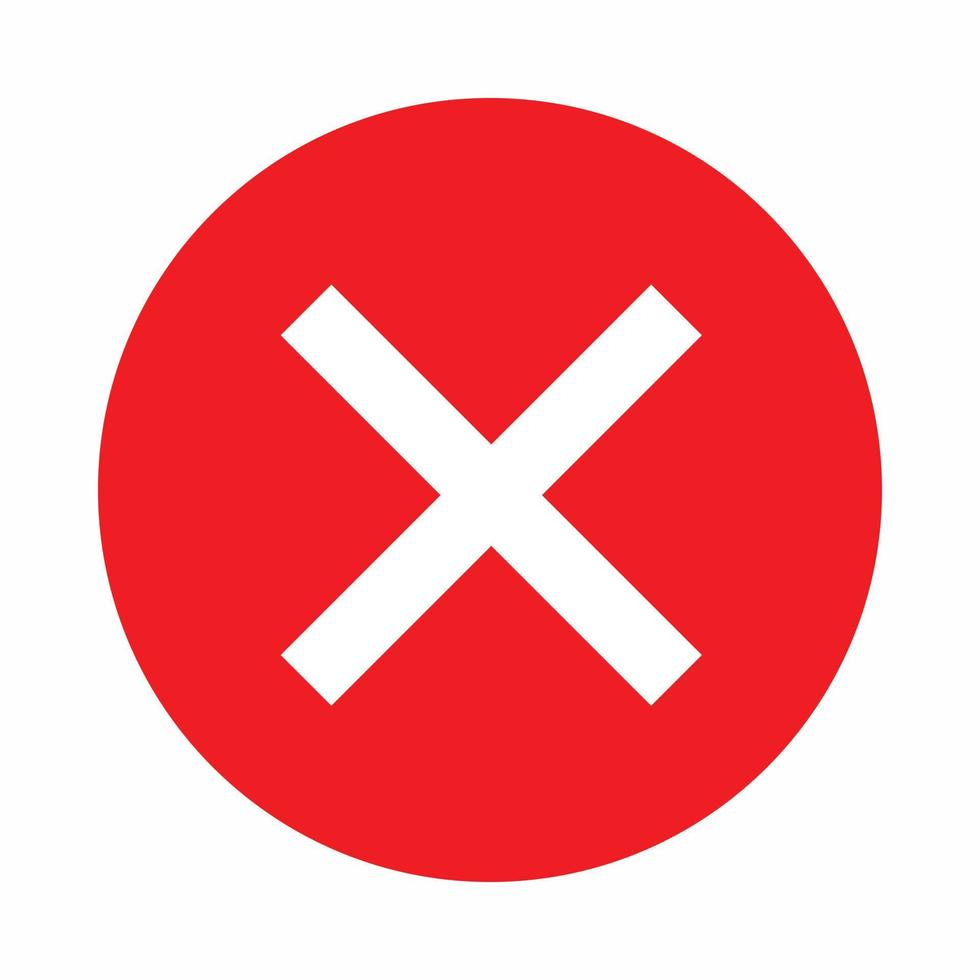 Rotes Kreuz, Häkchen-Symbol, einfacher Stil vektor