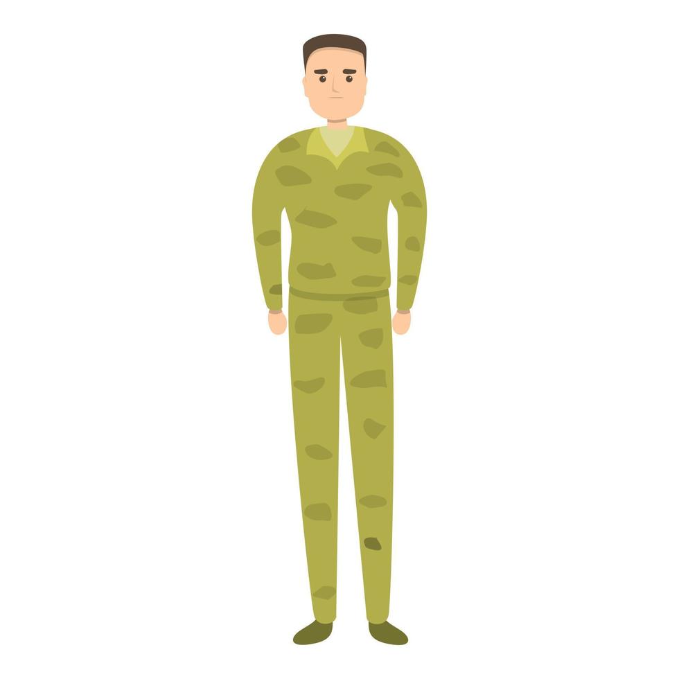bewaffnete Militäruniform-Ikone, Cartoon-Stil vektor