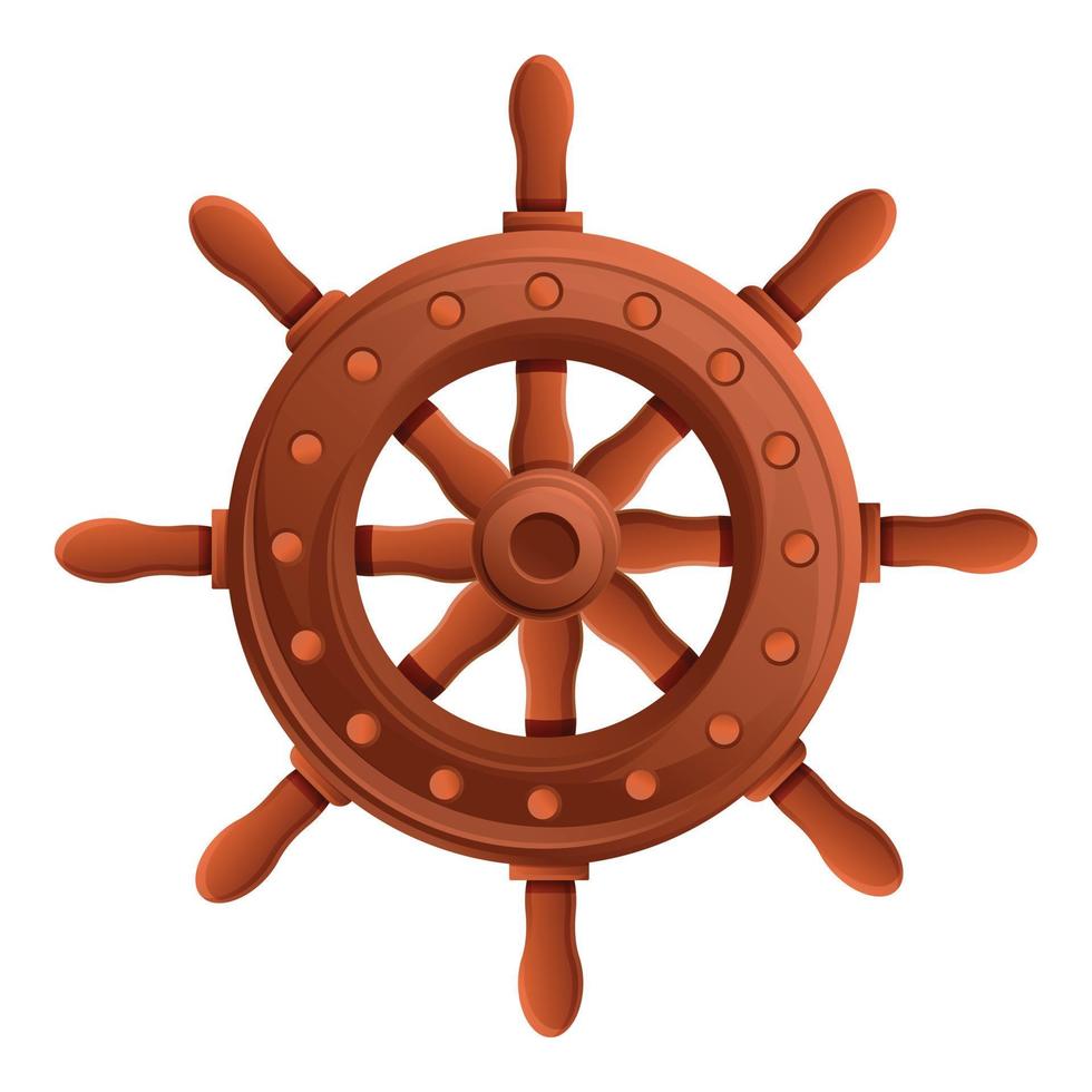 Abenteuer-Schiffsrad-Symbol, Cartoon-Stil vektor
