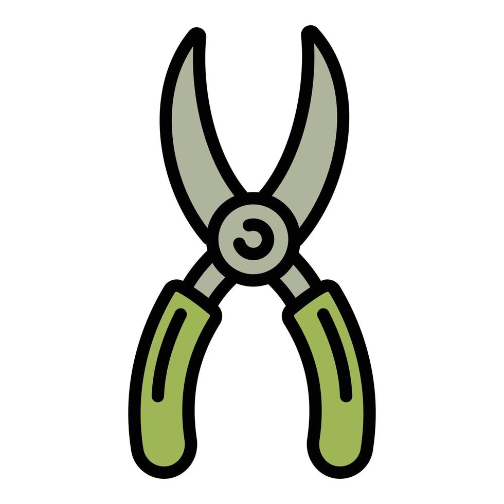 trädgårdsarbete sax ikon, översikt stil vektor