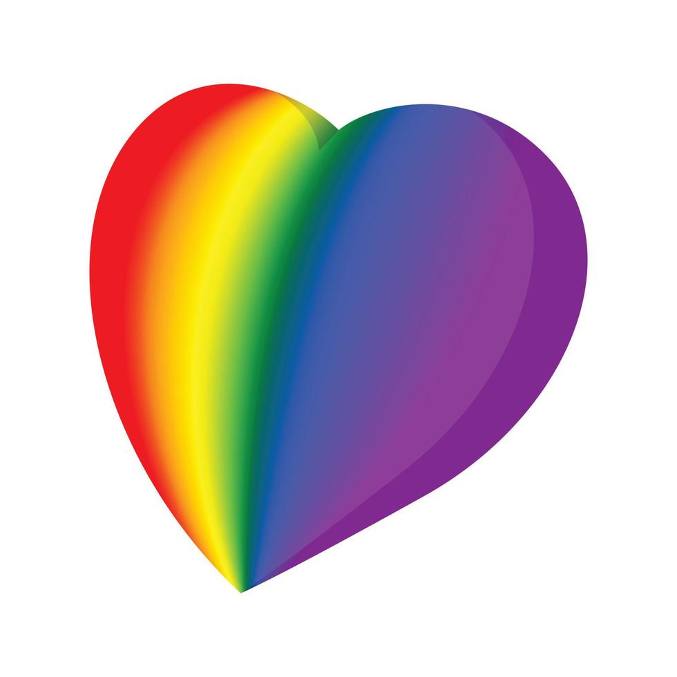 regnbåge hjärta tecknad serie ikon vektor