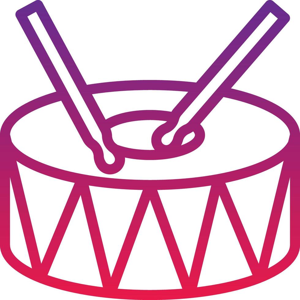 Musikinstrument für Trommelmusik - Verlaufssymbol vektor