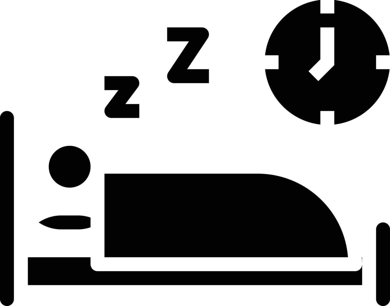 Schlafzeit Bettdiät Ernährung - solides Symbol vektor